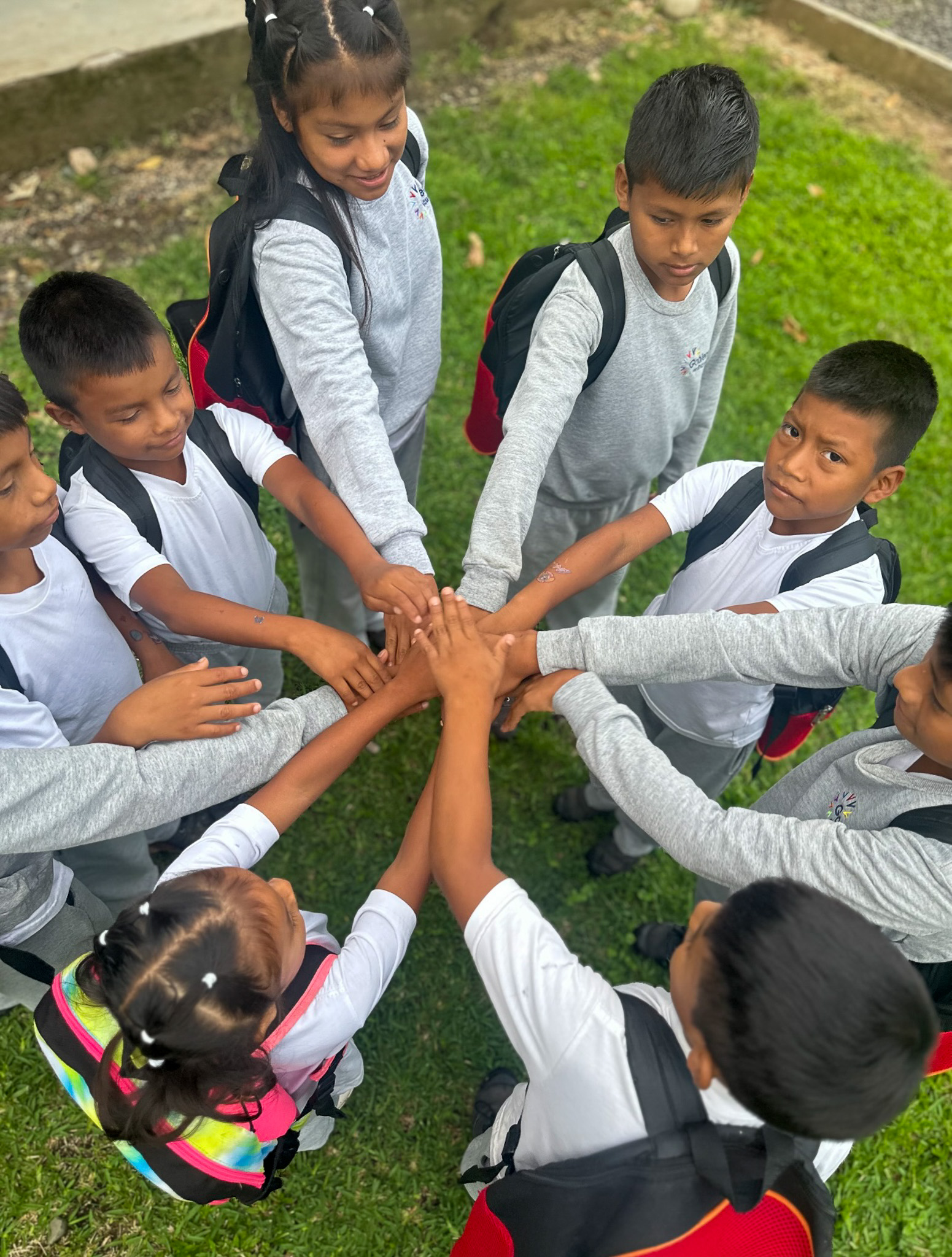 children getting ready to go to school